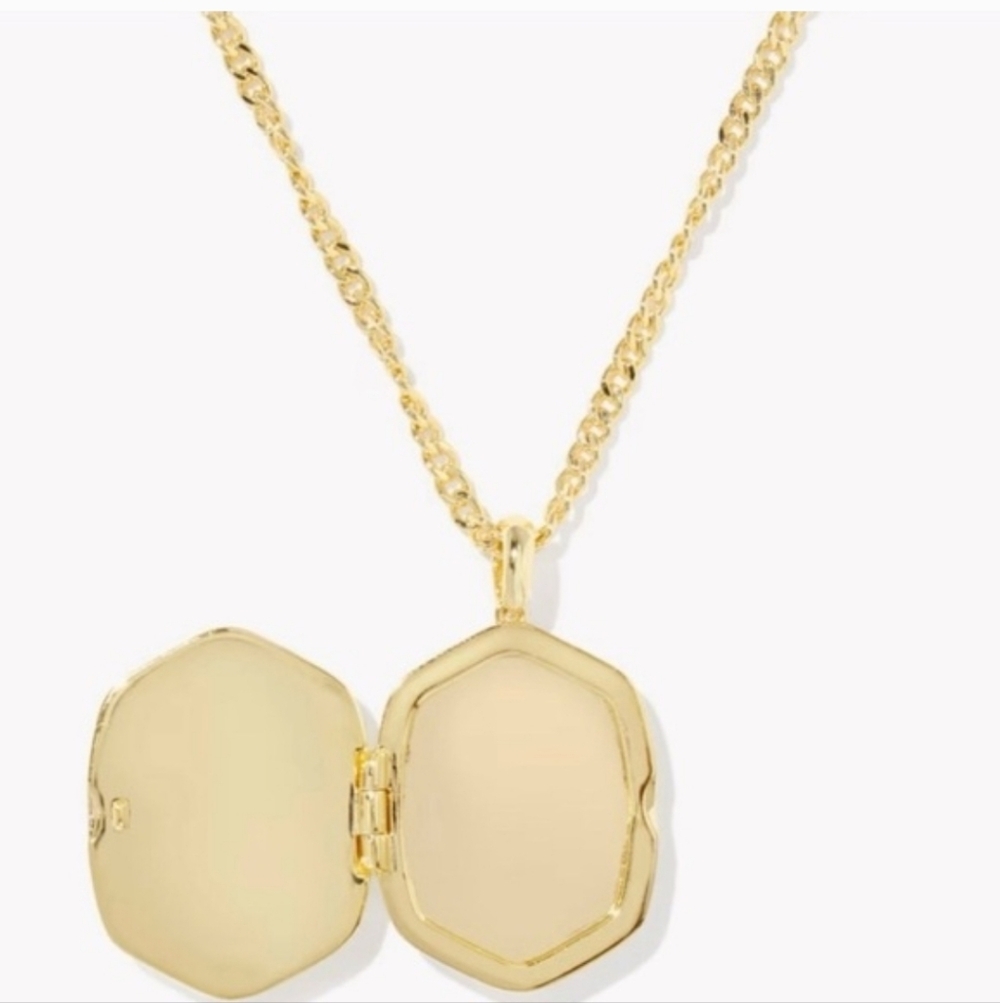 NWT Kendra Scott Love Shack Fancy Locket Gold Floral Pendant Necklace - Picture 10 of 12